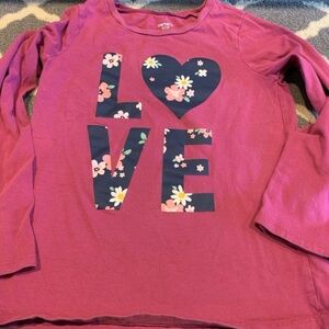 Girls size 8 LOVE floral long sleeve shirt